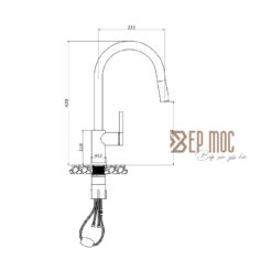 Vòi rửa bát dây rút Alto Black 2