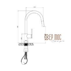 Vòi rửa bát dây rút Alto Nickel 3