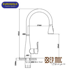 Vòi rửa bát dây rút EUF119MR Eurogold 2