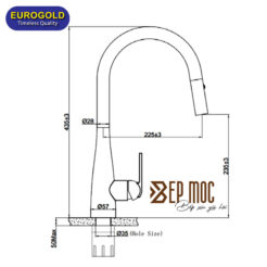 Vòi rửa bát dây rút EUF219BR Eurogold