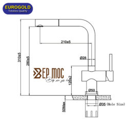 Vòi rửa bát dây rút EUF220BR Eurogold 2