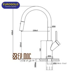 Vòi rửa bát dây rút EUF333DR Eurogold 2