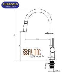 Vòi rửa bát dây rút EUF515CR Eurogold 2