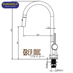 Vòi rửa bát dây rút EUF515DR Eurogold 2