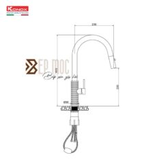 Vòi rửa bát dây rút Venice Gun Metal 3