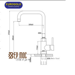 Vòi rửa bát nóng lạnh EUF015M 3