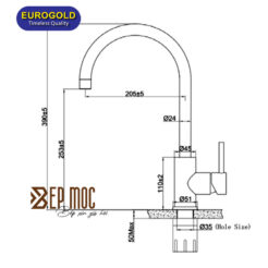 Vòi rửa bát nóng lạnh EUF016M 3