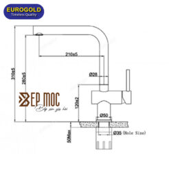 Vòi rửa bát nóng lạnh EUF020BR Eurogold 2
