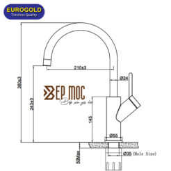 Vòi rửa bát nóng lạnh EUF033C Eurogold 2
