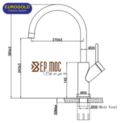 Vòi rửa bát nóng lạnh EUF033D Eurogold 2