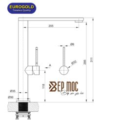 Vòi rửa bát nóng lạnh EUF307C Eurogold 2
