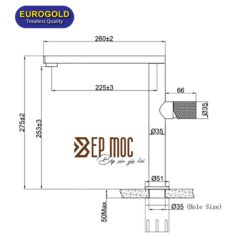 Vòi rửa bát nóng lạnh EUF331D Eurogold 3