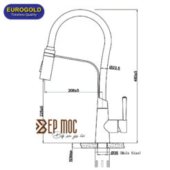 Vòi rửa bát thân mềm EUF228BM Eurogold 2