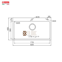 Chậu rửa bát 1 hố chống xước KN8248SO Dekor 3