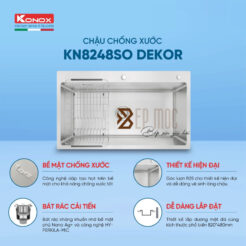 Chậu rửa bát 1 hố chống xước KN8248SO Dekor 4