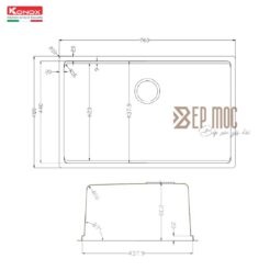 Chậu rửa bát chống xước phong cách Nhật TARI 7648SR 4