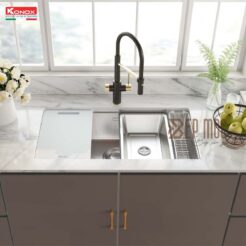 Chậu rửa bát chống xước phong cách Nhật TARI 8748SR 4