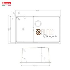 Chậu rửa bát phong cách Nhật bề mặt mịn Tari 7648SM 4