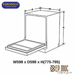 Máy rửa bát EUW75TL15SV Eurogold 2