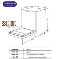 Máy rửa bát EUW85TL15S Eurogold 3