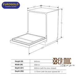 Máy rửa bát EUW88TL15BB Eurogold 3