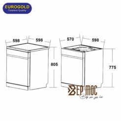 Máy rửa bát EUW88TL15BPro Eurogold 3