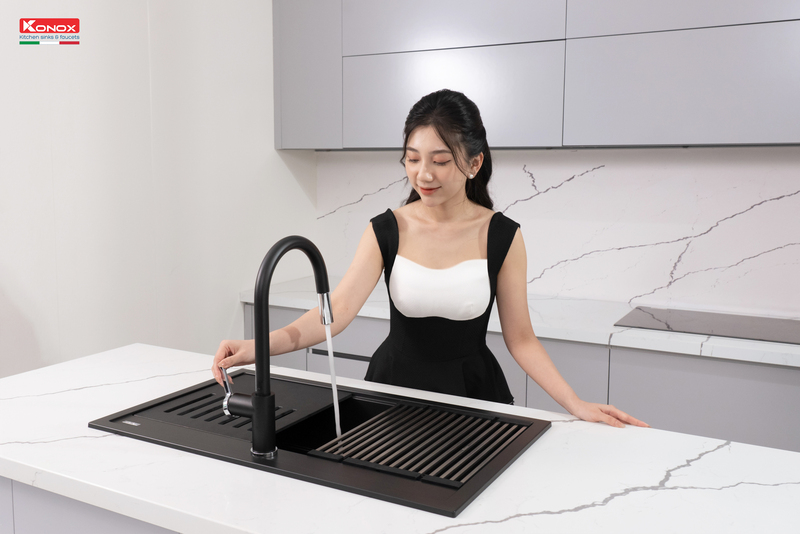 Phong cách lắp chậu rửa bát lắp dương