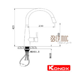 Vòi rửa bát dây rút KN1901B 3
